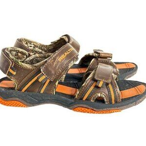 Realtree Fishing Boys Shoes Sz 4M Starfish Brown Orange Camo Sandals Water Shoes